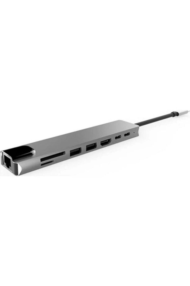 8 In 1 Ethernet Sd Usb Type C Hub Hdmı Girişli Macbook Çevirici 8ın11 - 3