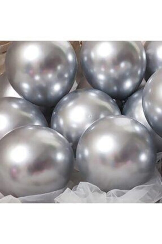 12 Inch Metallic Silver Balloon Pack of 10