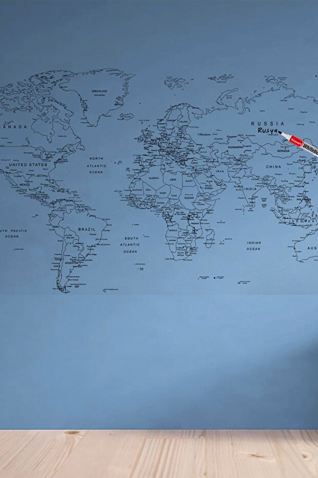 Dünya Haritası Duvar Stickerı (110 x 56 cm) - 2