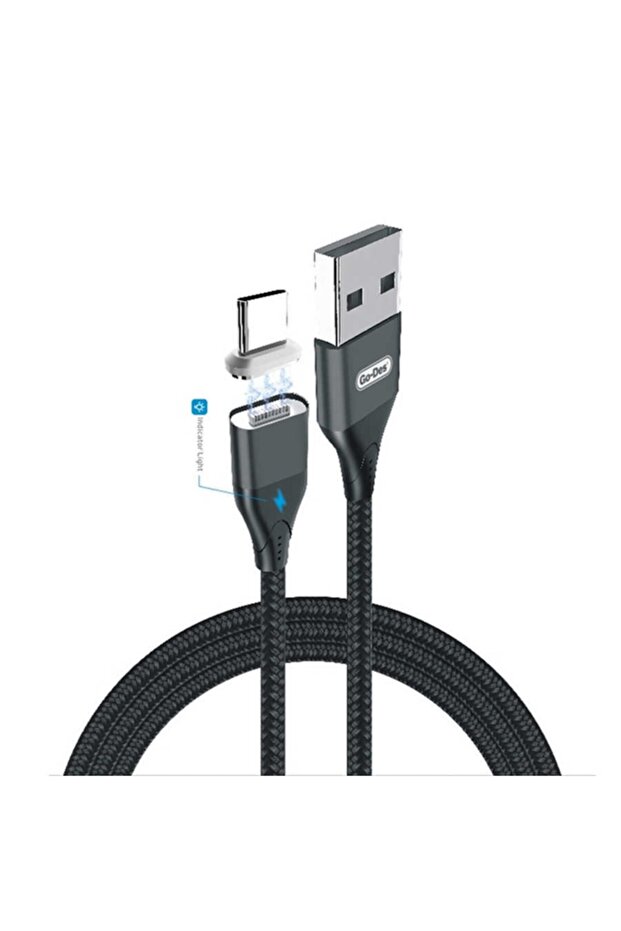 Go Des Gd-uc504 Magnetik Type-c Usb Kablo 3a Mıknatıslı Şarj Kablosu 100 Cm Data Kablo - 1
