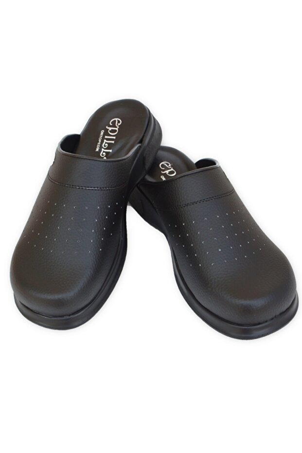 Siyah Anatomik Ortopedik Sabo Terlik - 1