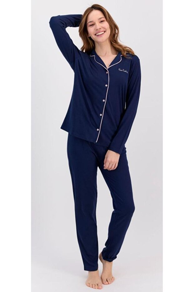 Cotton Pajama Set with Patchwork - 1