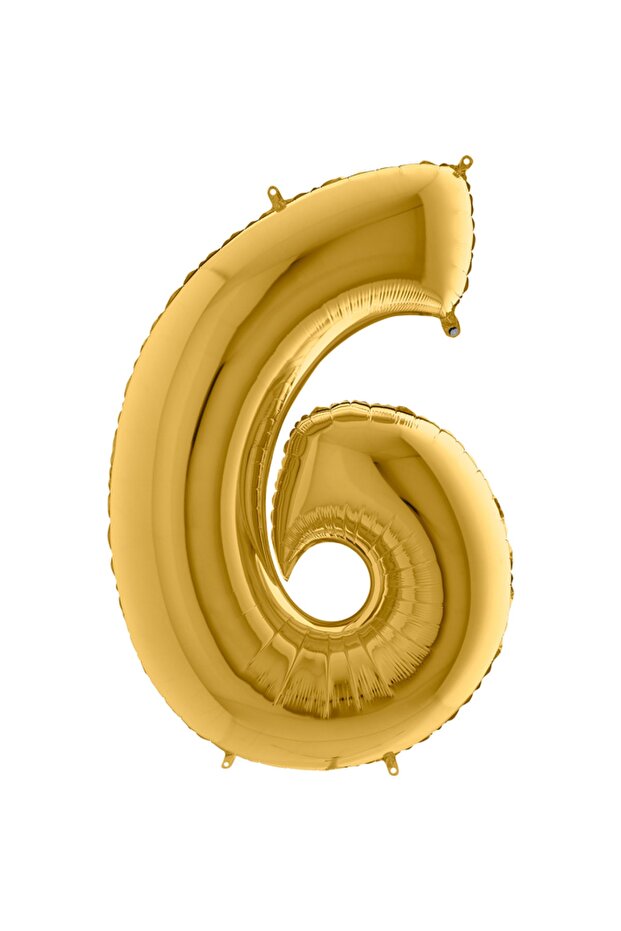 Number Foil Balloon 6 Gold 100 Cm (grabo)
