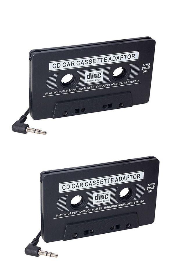 2 Adet Oto Teyp Kaset Adaptörü Mp3 Mp4 Cd Çalar Kablolu Araç Aux Dönüştürücü Player - 1