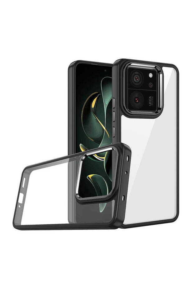 Xiaomi Mi 13t Pro Case Lux Cover with Colorful Edges Transparent Non-Peeling Coated Back