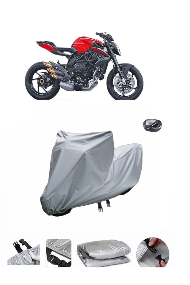 Ultra-thick motorcycle cover compatible with MV Agusta Dragster 800 Rosso rear Bag .