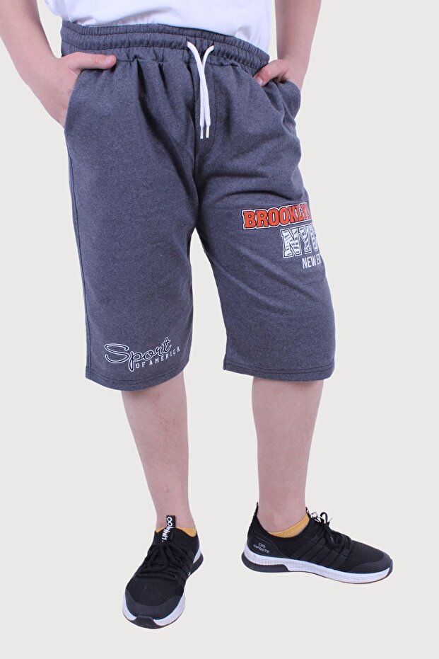 PANİOS KİDS BOY PRINTED BROKLYN WRITING DETAILED CAPRY-SHORTS