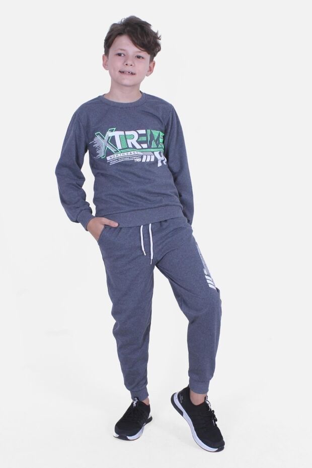 ROUND COLLAR BASIC BOY'S TRACKSUIT - 1