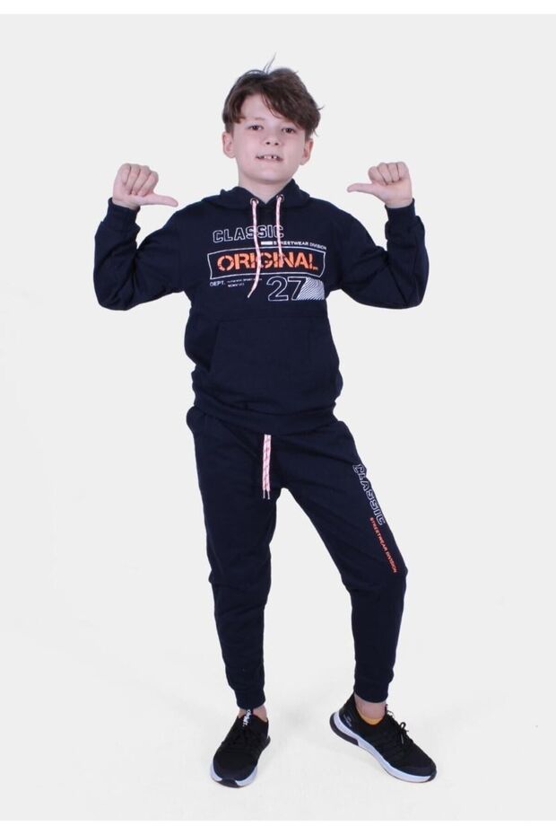 KANGAROO POCKET-HOODED BOY'S TRACKSUIT SET