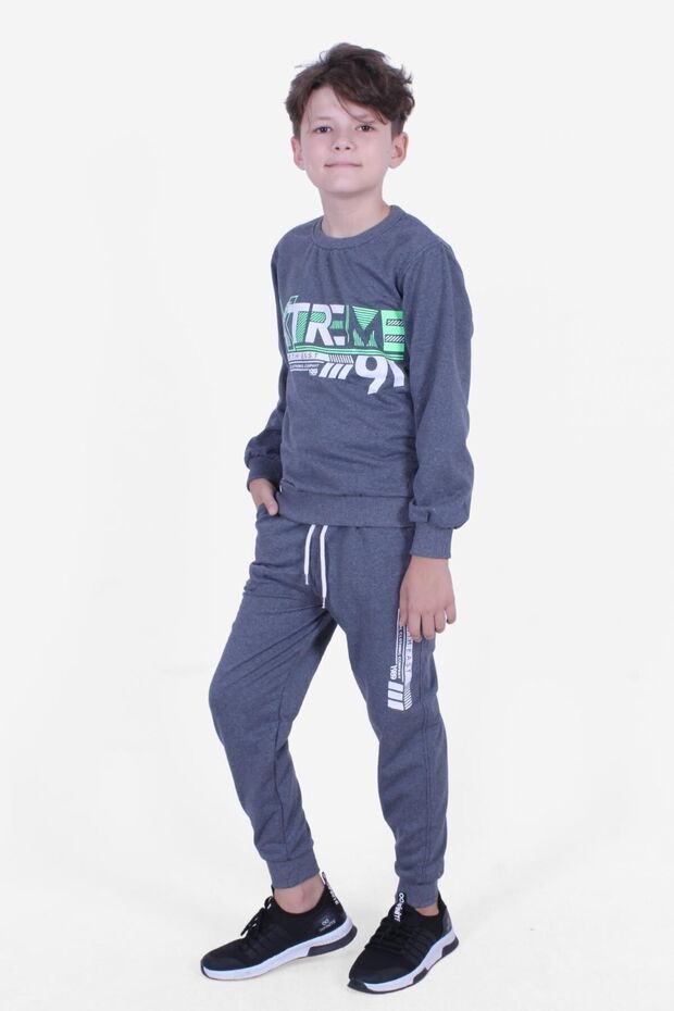 ROUND COLLAR BASIC BOY'S TRACKSUIT - 2