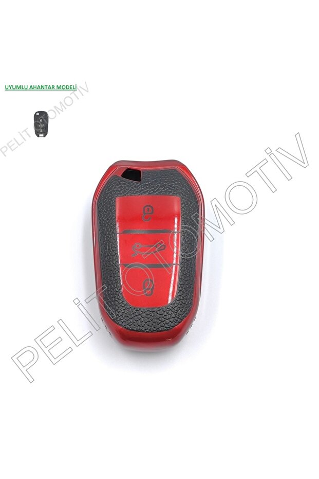 حافظة مفاتيح Citroen C3 C4 Elysee C5 باللون الأحمر الفائق