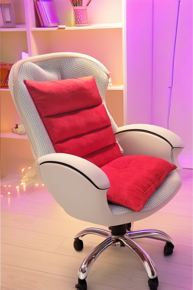 Red Color Orthopedic Office Chair Cushion - Guest Chair Chair Cushion Back Support