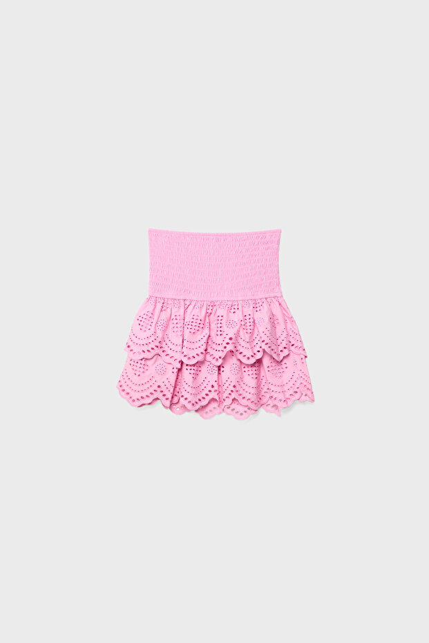 Embroidered Strapless Blouse - 6