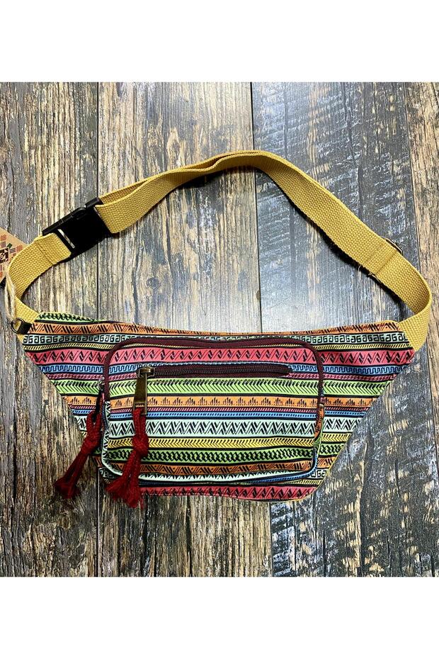 Ethnic Authentic Bohemian Patterned Daily Travel Use Shoulder and Waist Bag