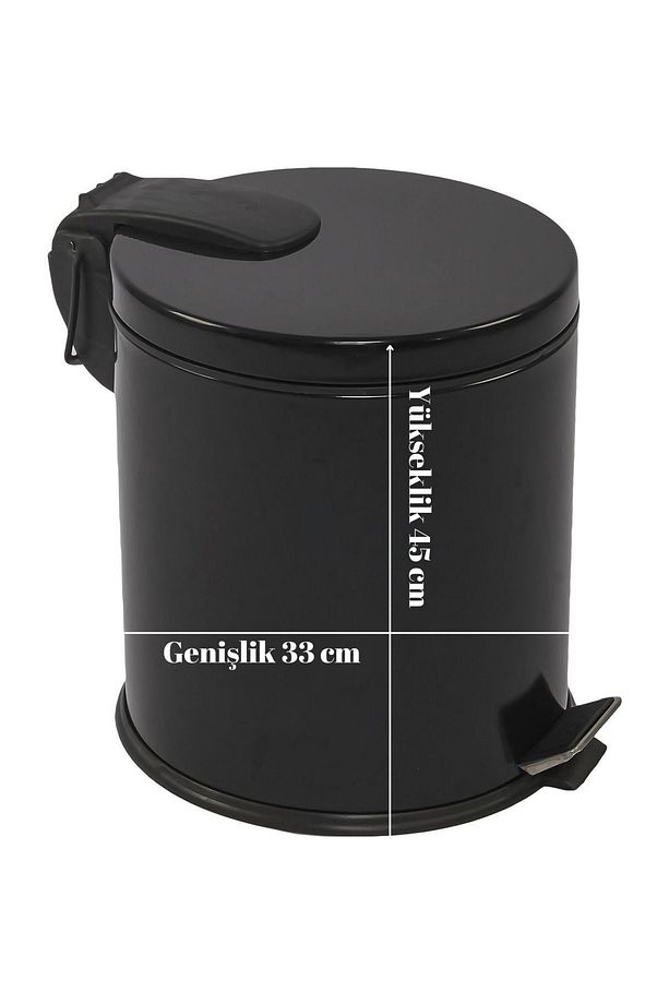30 Litre Siyah Çöp Kovası Paslanmaz Pedallı Çöp Kutusu Ayaklı 30 Lt Ofis Lüks Mutfak Bahçe Kovası - 1