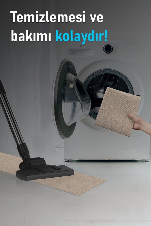 Halifleks Yapışkan Tabanlı Merdiven Basamak Paspası Rip Halı Kaymaz Tabanlı - Sütlü Kahve - 6