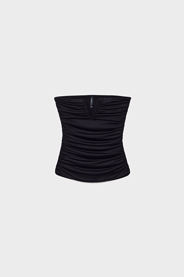 Drapeli V yaka crop top - 5