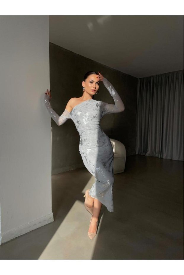 DRESS FOIL DETAIL TULLE DRESS