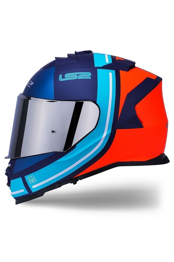 Storm 2 Slant Mat Mavi Turuncu Kask - 1