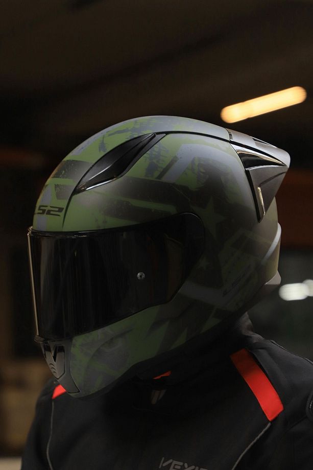 RAPID 2 RACE THUNDER  BIRDS MAT YEŞİL-SİYAH-GRİ KASK - 3