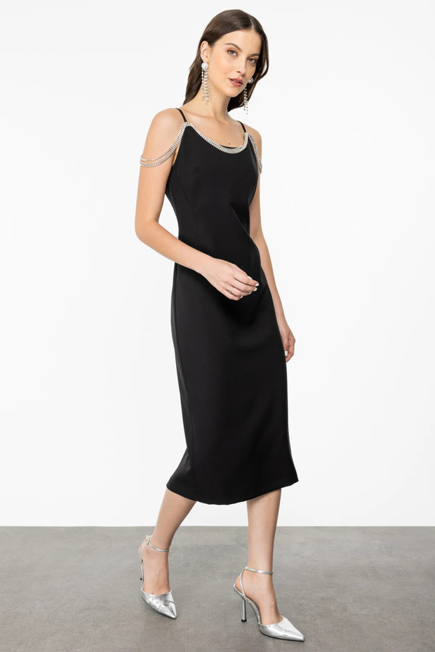 Taş Baskılı Abiye Elbise - 1