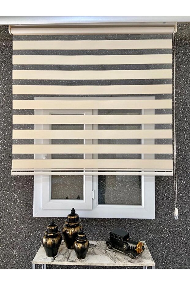 İTHAL BAMBU KREM ZEBRA PERDE ETEK DİLİMSİZ - 1