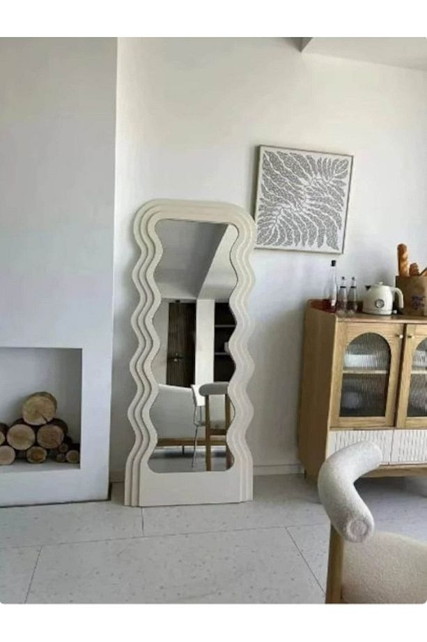 200 cm Dalga Desenli Dekoratif Duvar Boy Aynası - 3