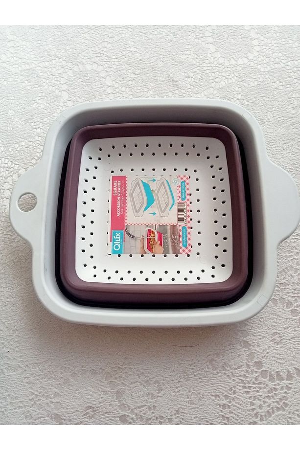 L571 Ayarlanabilir Akordiyon Kare Süzgec Karışık Renk/desen Kırmızı Siyah Lila Pembe - 2