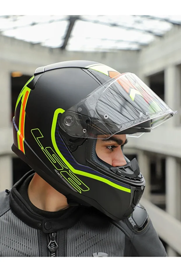 RAPID 2 EXTRA MAT NEON SARI-NAVY MAVİ KASK - 2