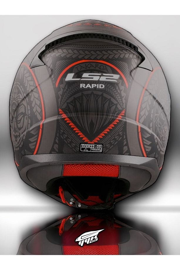 Rapid 2 Takaroa Mat Siyah-kırmızı Kask - 3