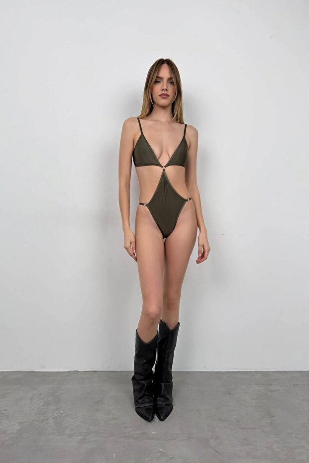 Bel Dekolteli Yeşil Mayokini - 1