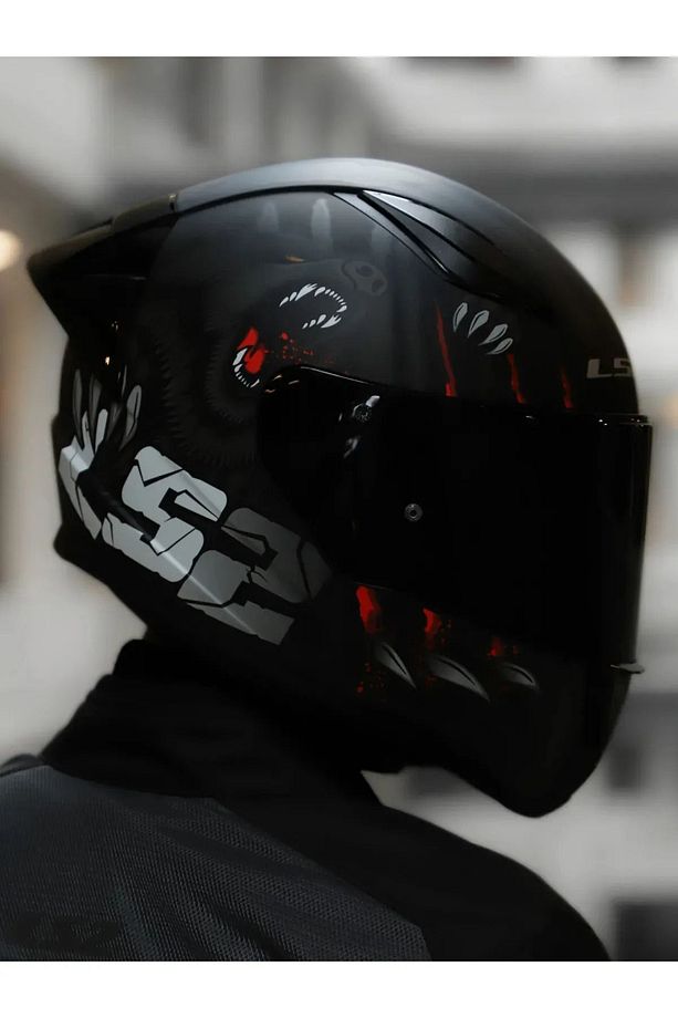 Rapid 2 Race Clawn Mat Siyah-gri-kırmızı Kask - 4