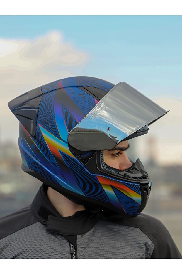 RAPID 2 RACE OPTIK MAT MAVİ-MOR KASK - 8