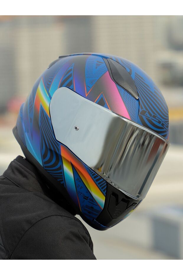 RAPID 2 OPTIK MAT MAVİ-MOR KASK - 3