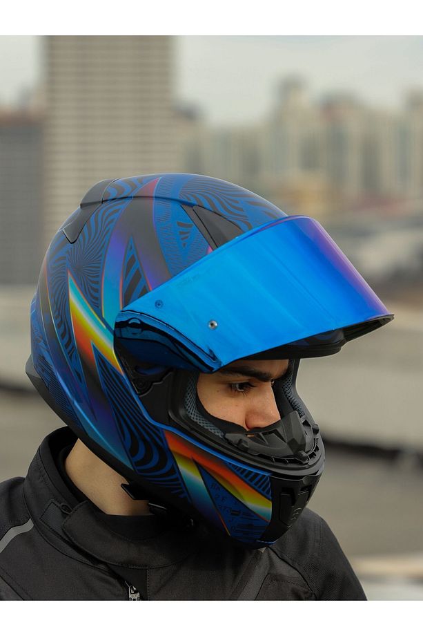 RAPID 2 OPTIK MAT MAVİ-MOR KASK - 5