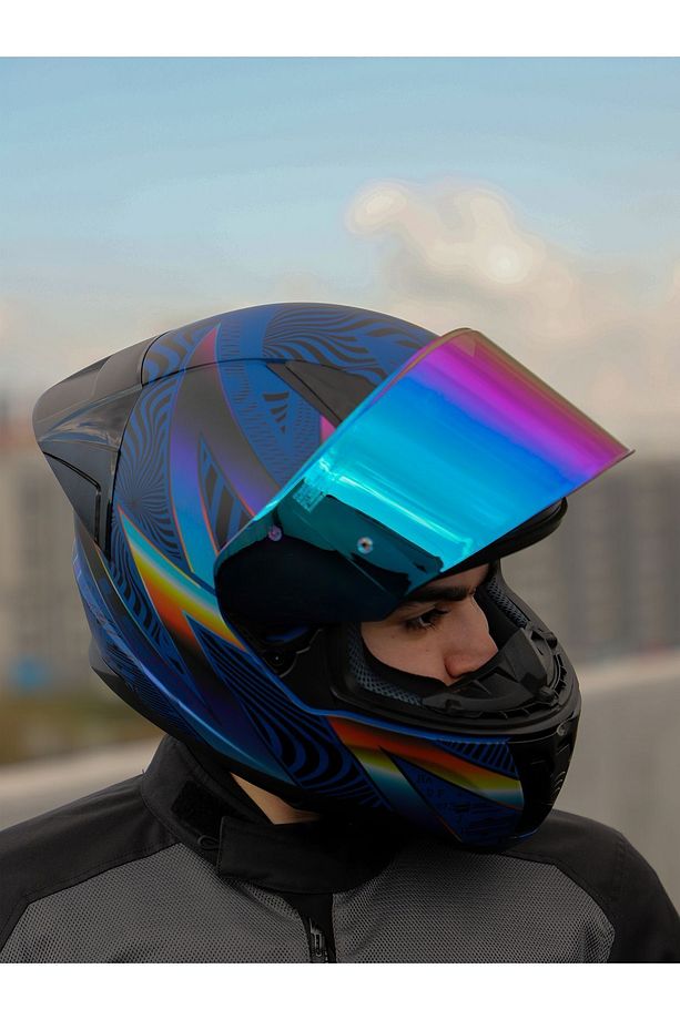 RAPID 2 RACE OPTIK MAT MAVİ-MOR KASK - 6