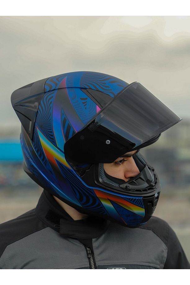 RAPID 2 RACE OPTIK MAT MAVİ-MOR KASK - 7