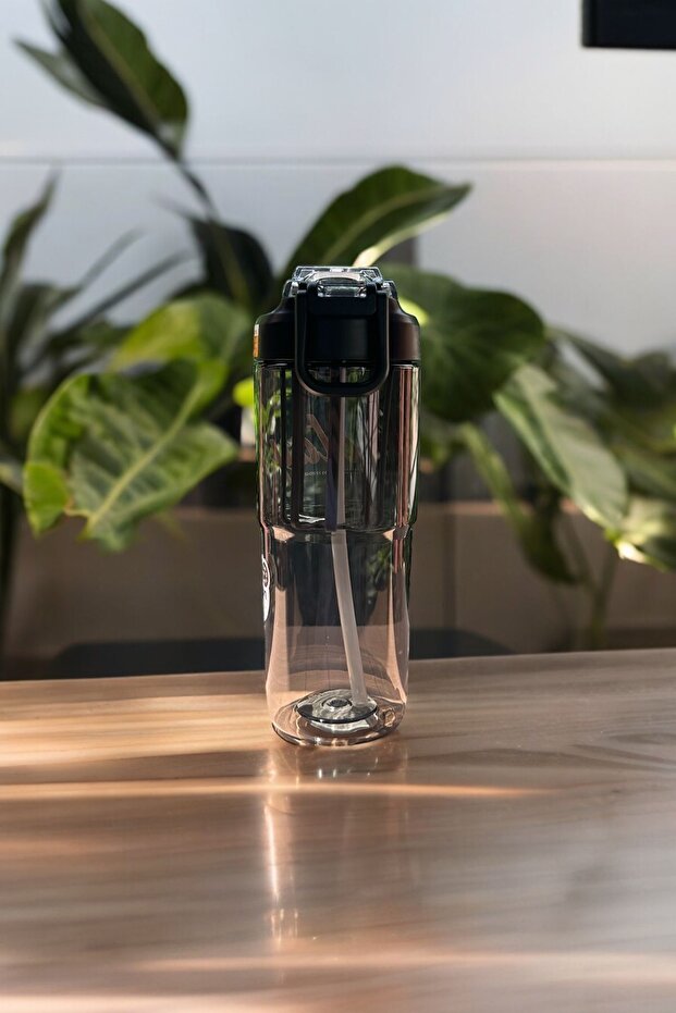 950 ml Stylish Design Drinker with Straw and Straw - Finger Strap, Lockable - 5