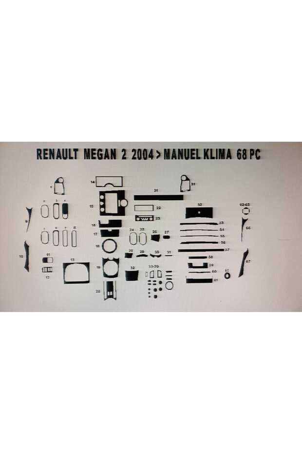 Renault Megan 2 after 2004 Mahogany Torpedo Coating 67 Piece Manual Air Conditioning