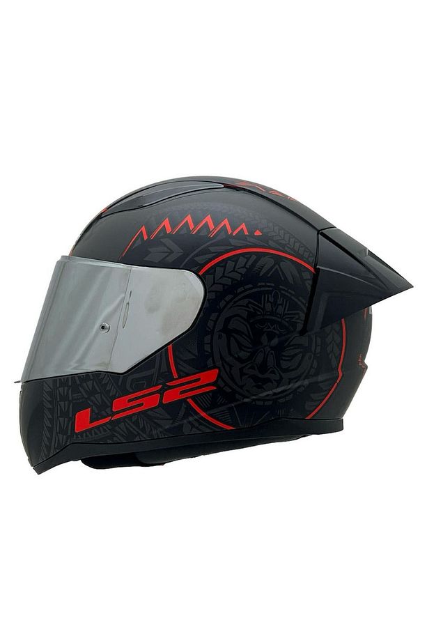RAPID 2 RACE TAKAROA MAT SİYAH-KIRMIZI KASK GRİ CAM+SPOİLER - 3