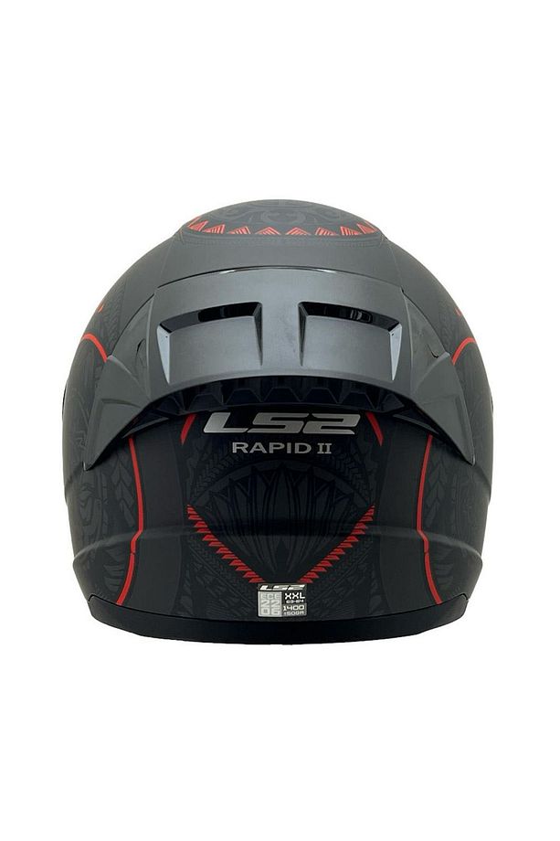RAPID 2 RACE TAKAROA MAT SİYAH-KIRMIZI KASK GRİ CAM+SPOİLER - 6