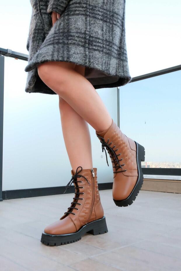 Kadın Deri Bot Taba - 5