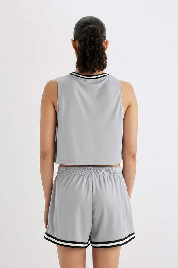 DeFactoFit Crop Bisiklet Yaka Baskılı Atlet - 4