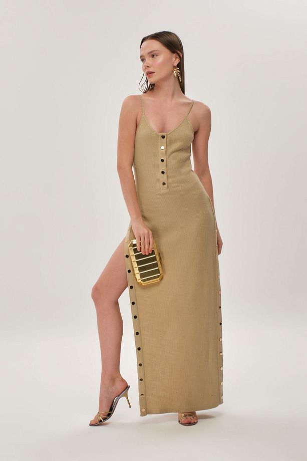 Çıtçıt Yırtmaçlı Triko Elbise no.1 TEKS-00048 - 6