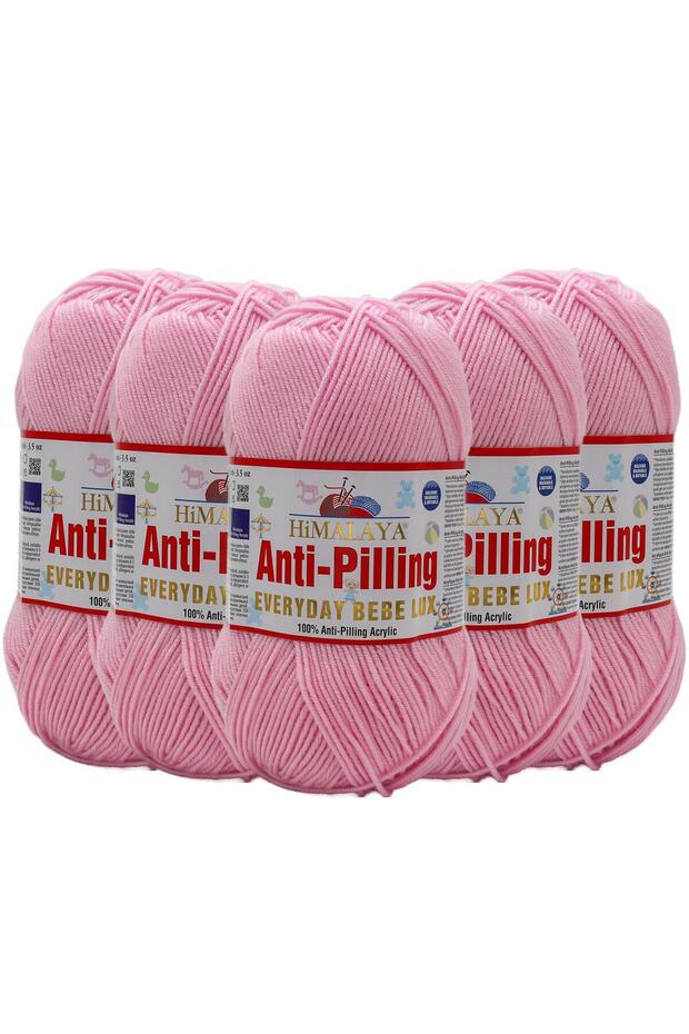 5 Packs Himalaya Everyday Bebe Lux Anti-Pilling Hand Knitting Yarn - 70404 Pink