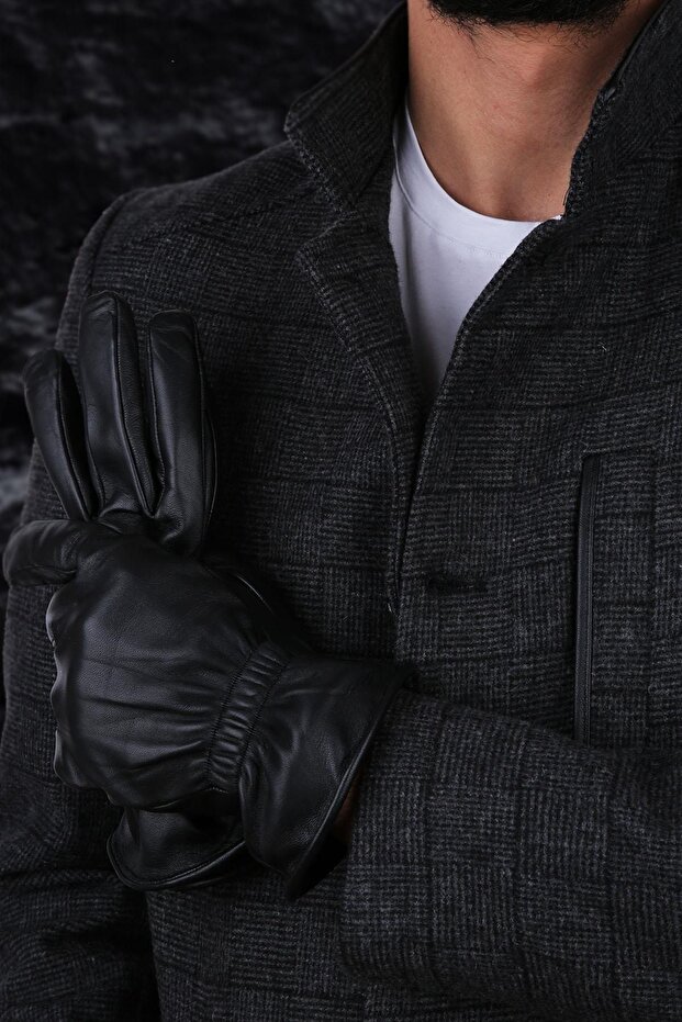 Siyah Erkek Deri Eldiven El16 - 3