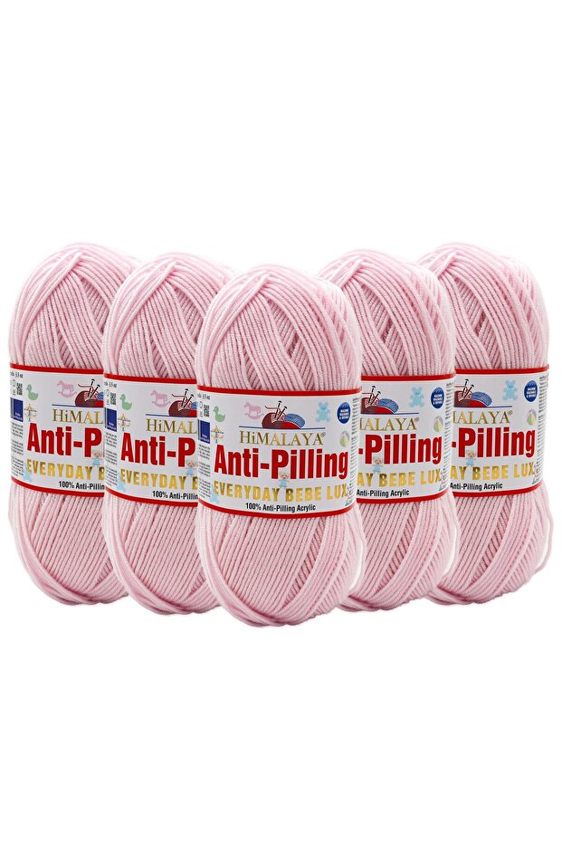 5 Packs Himalaya Everyday Bebe Lux Anti-Pilling Hand Knitting Yarn - 70424 Soft Pink