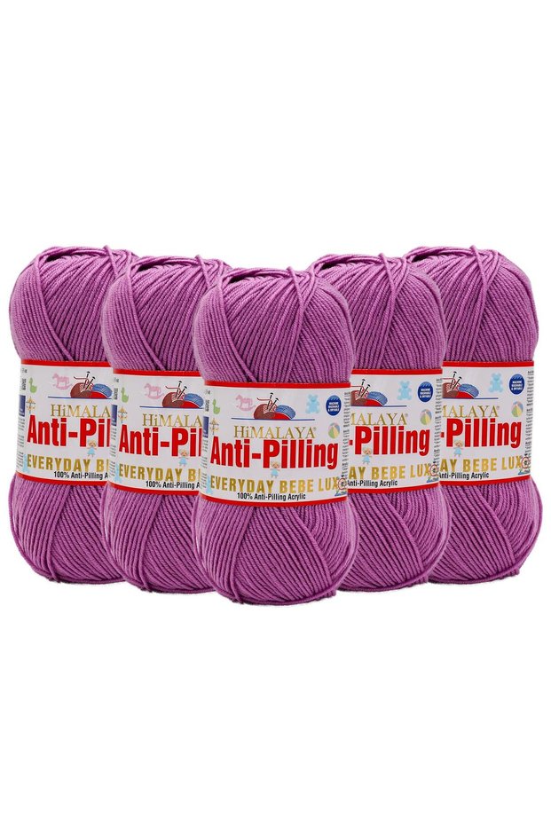 5 Pieces Himalaya Everyday Bebe Lux Anti-Pilling Hand Knitting Yarn - 70439 Dried Rose