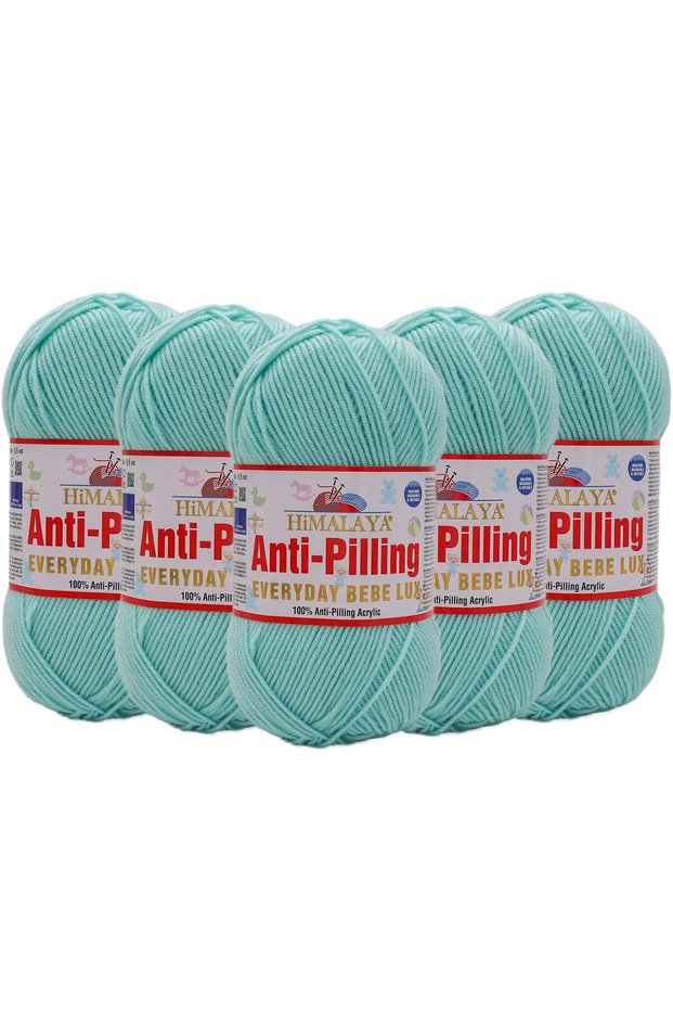 5 Pieces Himalaya Everyday Bebe Lux Anti Pilling - Water Green Hand Knitting Yarn 70436