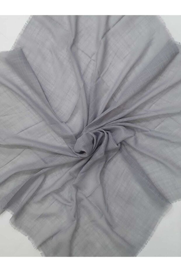 وشاح قطني خيطي عادي رمادي